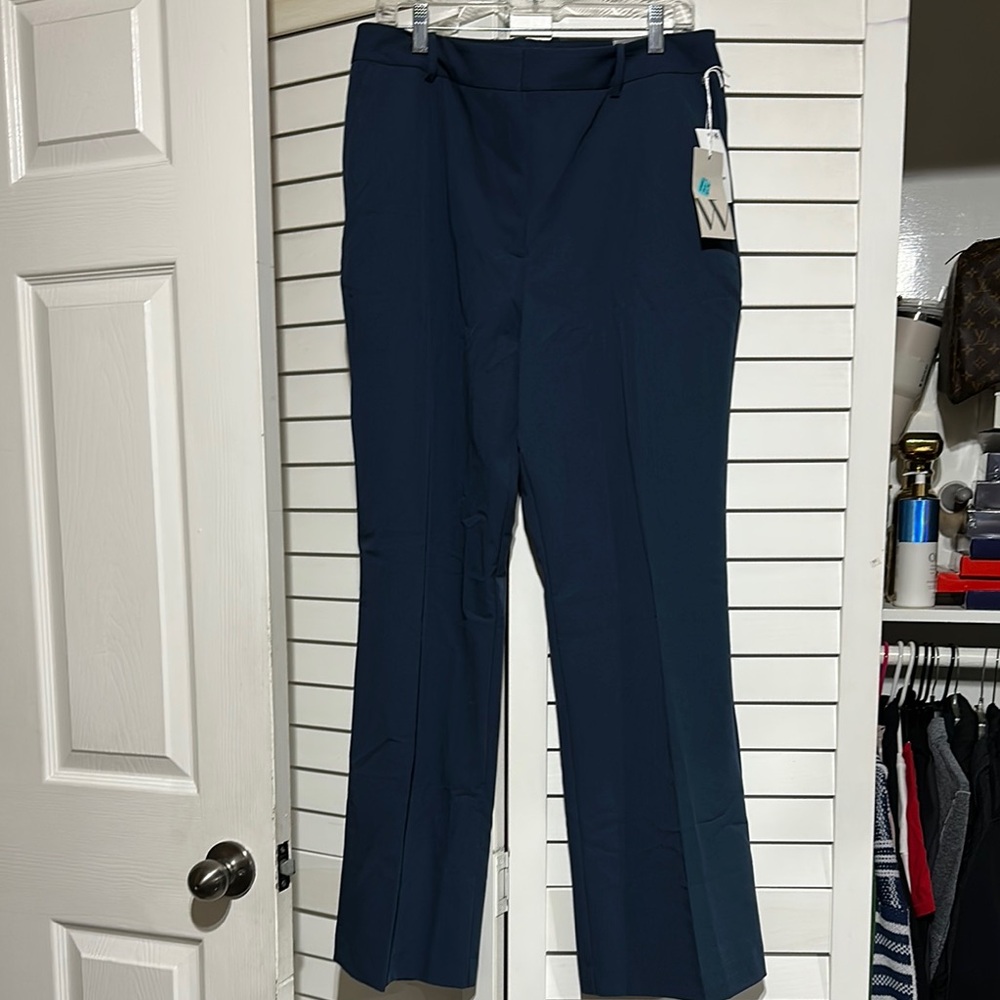 Worthington Women’s High Rise Trouser Pants Size 14 Blue